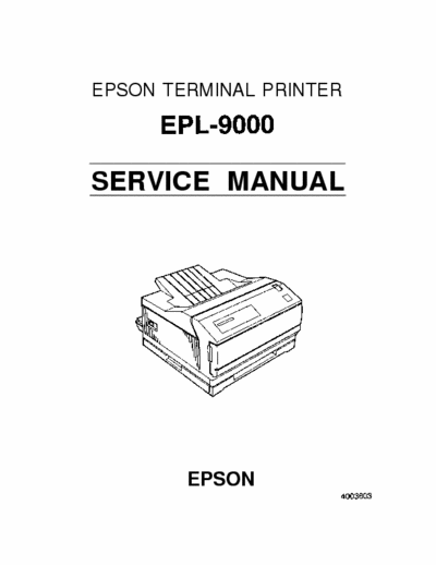 Epson EPL-9000 EPSON TERMINAL PRINTER EPL-9000
Service Manual